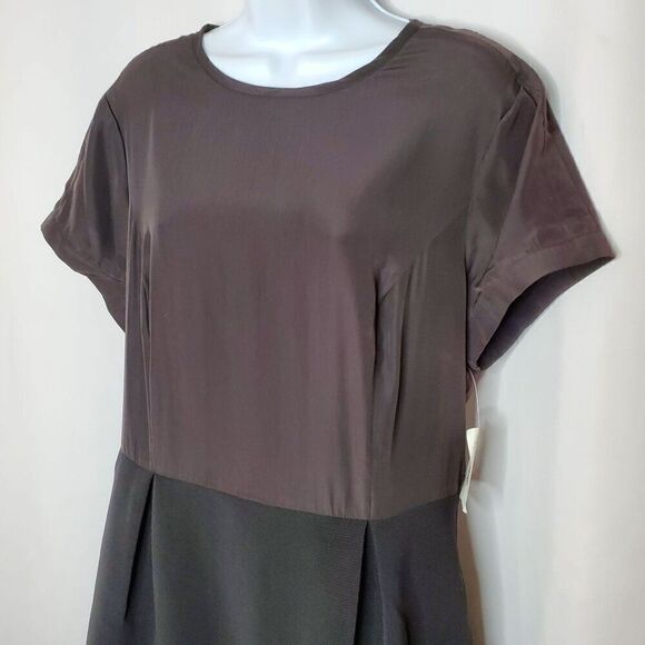 NEW Made Impulse Black Dress A-Line Cap Sleeve Siz XL Silky Top Stretch Bottom - Picture 3 of 5
